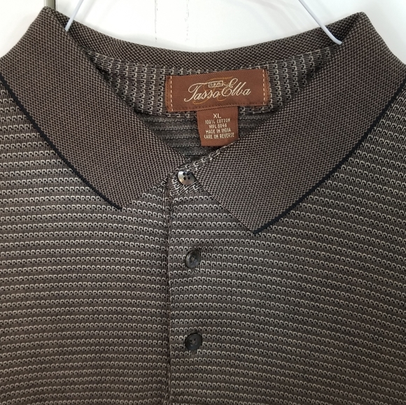 Tasso Elba Spa Stripe Short Sleeve Polo Shirt XL - Picture 4 of 15